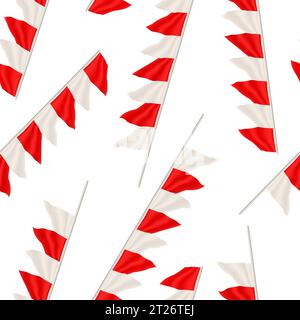 Happy indonesia Independence Day, 17. august 1945 Design mit Fahnenband. indonesisches Flaggenmuster, Merdeka, für Web-Landing-Page, Social-Media-Post Stock Vektor
