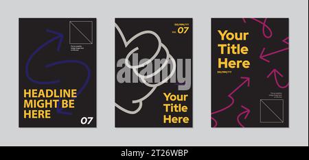 Titelvorlagen für Zeitschriften, Titelbuchpräsentation. Minimalistisches Broschürenlayout und moderne Postervorlage für Business-Flyer-Berichte. din a4 a5 din a3 Stock Vektor