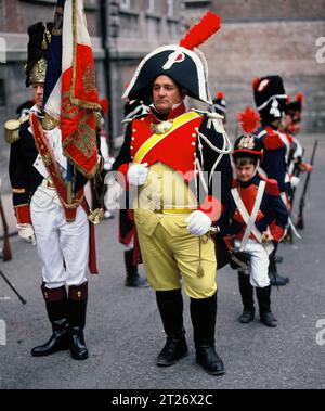 Frankreich. Elsass. Obernai. Karneval. Mann verkleidet als Napoleon Bonaparte. Stockfoto