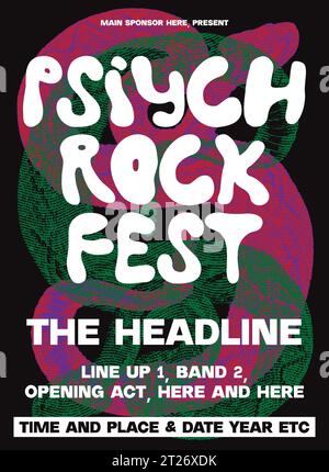 Poster für psychedelische Musik, Poster für Festivalmusik, Poster für Gigs Stock Vektor