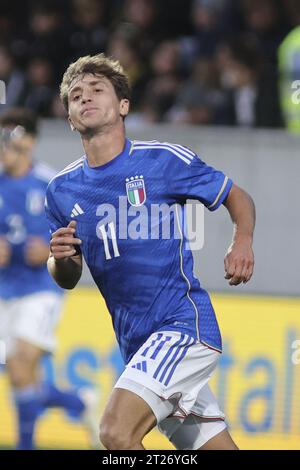 Bozen, Italien. Oktober 2023. Tommaso Baldanzi von Italien während Italien U21 gegen Norwegen U21, 3Â° Spiel der europäischen Qualifikation 2025 Gruppe A, Spiel bei GNerone Claudio Druso in Bozen - Bolzen (BZ), Italien, 17. Oktober 2023. Quelle: Unabhängige Fotoagentur/Alamy Live News Stockfoto