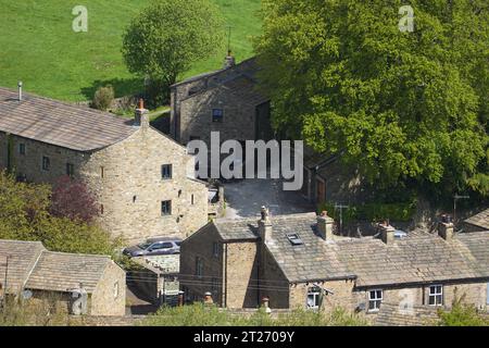 Der Pennine Way am Dale End im Dales Village von Lothersdale, North Yorkshire, England, Großbritannien Stockfoto