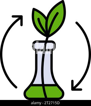 Einfaches Farbsymbol für Kolben. Schlagpiktogramm. Flaches Symbol für Labortests. Vektorillustration auf weißem Hintergrund isoliert. Symbol für Premium-Qualität. Vect Stock Vektor