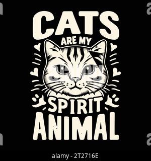 Katzen Regel Menschen Drool T-Shirt Design Vektor Stock Vektor