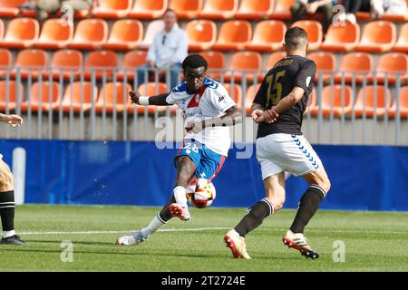 Majadahonda, Spanien. Oktober 2023. Markus Anderson (RayoMajadahonda) Fußball/Fußball : spanisches Spiel der Gruppe 1 zwischen CF Rayo Majadahonda 3-1 CE Sabadell im Estadio Cerro del Espino in Majadahonda, Spanien. Quelle: Mutsu Kawamori/AFLO/Alamy Live News Stockfoto