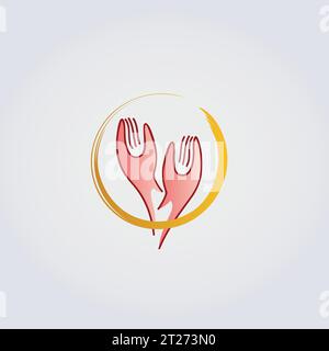 Spiritualität Symbole Meditation Hände Kreuz Engel Licht Logo Symbol Vektor Element Stock Vektor