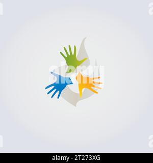 Spiritualität Symbole Meditation Hände Kreuz Engel Licht Logo Symbol Vektor Element Stock Vektor