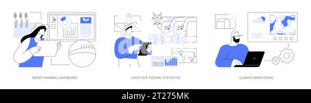 Moderne Agrartechnologien abstrakte Konzeptvektorillustrationen. Stock Vektor