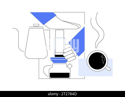 AeroPress Kaffee isoliert Cartoon-Vektor-Illustrationen. Stock Vektor