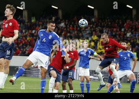 Bozen, Italien. Oktober 2023. Diego Coppola von Italien während Italien U21 gegen Norwegen U21, 3Â° Spiel der europäischen Qualifikation 2025 Gruppe A, Spiel bei GNerone Claudio Druso in Bozen - Bolzen (BZ), Italien, 17. Oktober 2023. Quelle: Unabhängige Fotoagentur/Alamy Live News Stockfoto