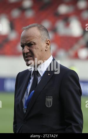 Bozen, Italien. Oktober 2023. Während der Italienischen U21 gegen Norwegen U21, 3Â° Spiel der europäischen Qualifikation 2025 Gruppe A, Spiel bei GNerone Claudio Druso in Bozen - Bolzen (BZ), Italien, am 17. Oktober 2023. Quelle: Unabhängige Fotoagentur/Alamy Live News Stockfoto