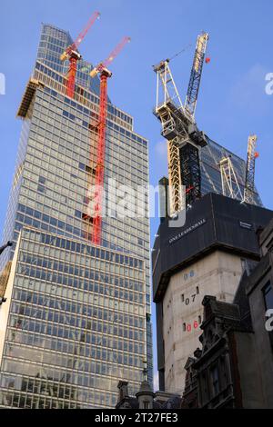 Die Baustelle von One Leadenhall, einem 36-geschossigen, 183 Meter hohen Hochhaus neben dem Leadenhall Market, wird von MAKE Architects entworfen Stockfoto