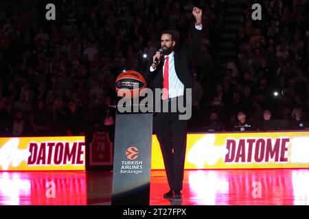 Mailand, Italien. Oktober 2023. Gigi Datome Night während der EA7 Emporio Armani Milano vs Olympiacos Piräus, Basketball Euroleague Spiel in Mailand, Italien, 17. Oktober 2023 Credit: Independent Photo Agency/Alamy Live News Stockfoto