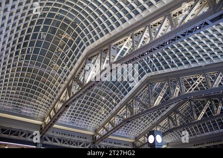Dach der Bahnhofshalle Stockfoto