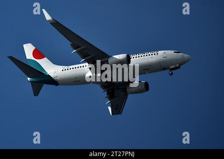 Marseille, Frankreich. Oktober 2023. Ein Flugzeug von Lumiwings kommt am Flughafen Marseille Provence an. Quelle: SOPA Images Limited/Alamy Live News Stockfoto