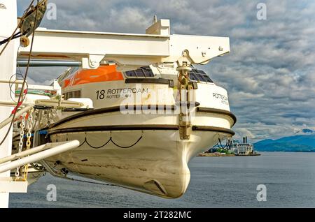 Rettungsboot auf HAL Rotterdam Stockfoto