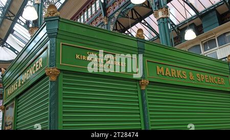 Marks & Spencers Originalstand, Leeds City Kirkgate Markts, Leeds Kirkgate Market, Kirkgate, Leeds, West Yorkshire, ENGLAND, GROSSBRITANNIEN, LS2 7HN Stockfoto