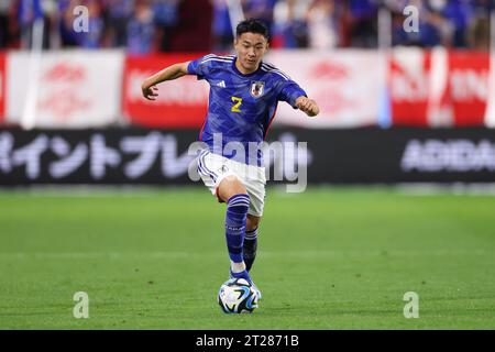 Hyogo, Japan. Oktober 2023. Yukinari Sugawara (JPN) Fußball/Fußball : KIRIN Challenge Cup 2023 Spiel zwischen Japan 2-0 Tunesien im Noevir Stadium Kobe in Hyogo, Japan . Quelle: Naoki Morita/AFLO SPORT/Alamy Live News Stockfoto