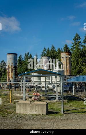 Derzeit fackelt King County Deponiegas bei der King County Solid Waste Division ab, die 920 Acres in der Nähe von Maple Valley, Washington, Unit umfasst Stockfoto