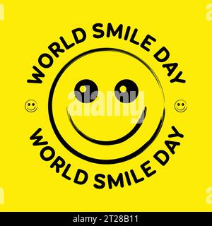 World Smile Day Design, Happy Face, Smiley Face Icons Vektor Stock Vektor