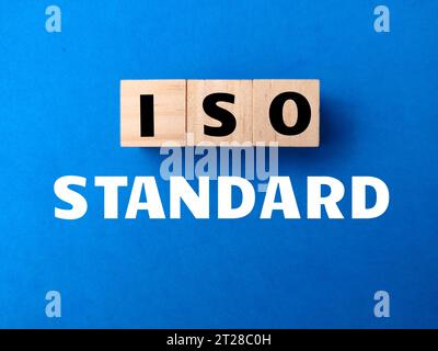 Holzblock mit Draufsicht nach ISO-NORM Stockfoto