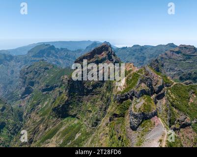 Pico do Arieiro, der dritthöchste Berg Madeiras, Portugal. Stockfoto