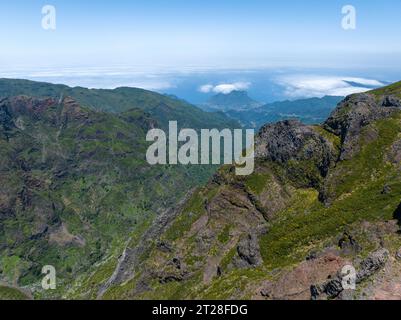 Pico do Arieiro, der dritthöchste Berg Madeiras, Portugal. Stockfoto