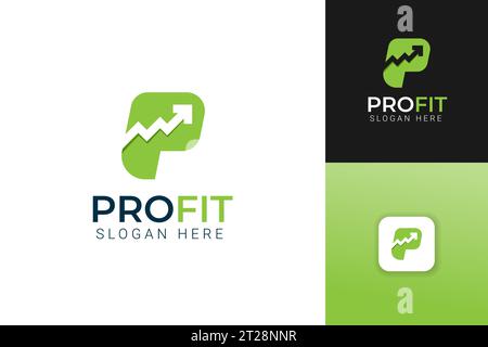 Business-Profit-Logo. Anfangslogo des Buchstabens P für das Logo der Business Finance Company Stock Vektor