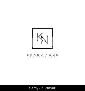 KN Minimal Vector Logo – Simple Business Logo für Monogramm K und N Stock Vektor