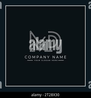 Abstraktes Letter MD-Logo – Initial Monogramm Template für Buchstaben M und D Stock Vektor