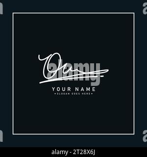 Original Letter OU Vektor-Logo-Vorlage im handschriftlichen Signaturstil Stock Vektor