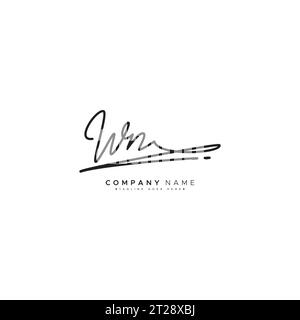 WN-Signatur-Logo - handgeschriebene Vektor-Logo-Vorlage für WN-Alphabet Stock Vektor