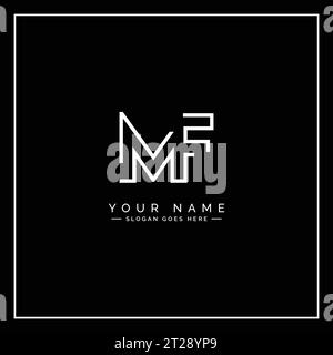 MF Vector Logo-Vorlage – einfaches Symbol für Monogramm der Anfangsbuchstaben M und F Stock Vektor