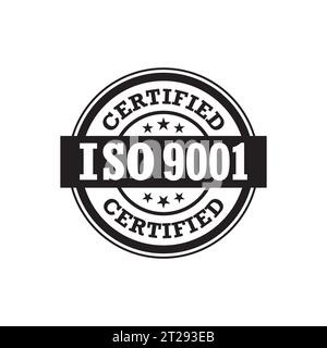 ISO 9001-zertifiziertes Etikett, Vektorillustration Stock Vektor