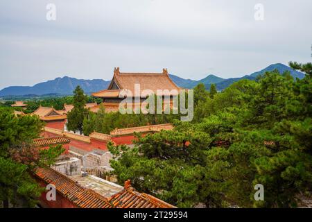 Zunhua City, China - 27. August 2023: Long'en Hall, CI'an Mausoleum, Dongling Mausoleum, Qing Dynastie. Stockfoto