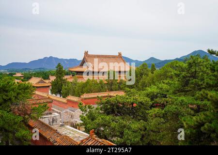 Zunhua City, China - 27. August 2023: Long'en Hall, CI'an Mausoleum, Dongling Mausoleum, Qing Dynastie. Stockfoto