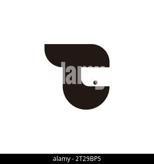 Buchstabe tc einfacher geometrischer Logo-Vektor Stock Vektor