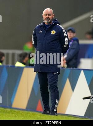Schottland-Trainer Steve Clarke im Spiel beim internationalen Freundschaftsspiel im Stade Pierre Mauroy in Lille, Frankreich. Bilddatum: Dienstag, 17. Oktober 2023. Stockfoto