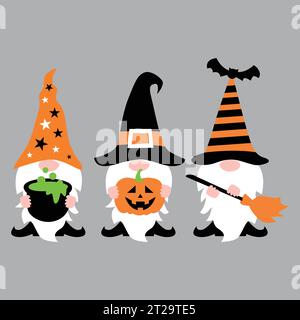 Halloween Gnome T-Shirt Design Vektor Stock Vektor