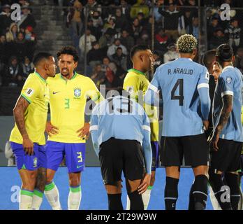 Montevideu, Uruguay. Oktober 2023. Spiel zwischen Uruguay und Brasilien, für Qualifikationsspiele 2026, Montevideo, Uruguay. Quelle: Enzo vignoli/FotoArena/Alamy Live News Stockfoto