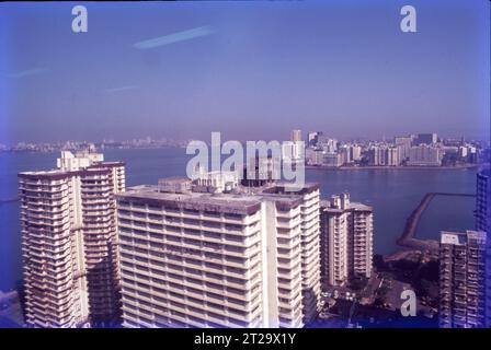 Arial Blick auf die Bombay Sky Line von der Cuffe Parade Seite nach Nariman Point, Bombay, Indien. Stockfoto