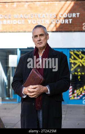 Stephen Green, 72, christlicher Prediger angeklagt, weil er ein Schild mit einem Zitat aus der Bibel vor einer Abtreibungsklinik hielt, Uxbridge Magistrates. Stockfoto