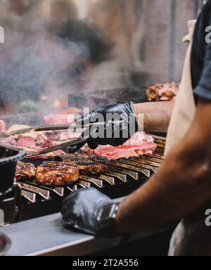 Ausgezeichnete Stücke von hochwertigem galizischem Rindfleisch Stockfoto
