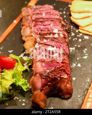 Ausgezeichnete Stücke von hochwertigem galizischem Rindfleisch Stockfoto
