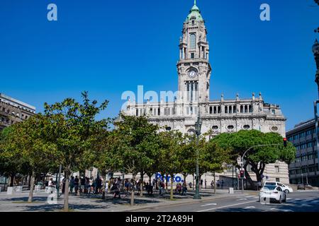 Camara Municipal, Rathaus, Avenida dos Aliados, Porto, Portugal Stockfoto