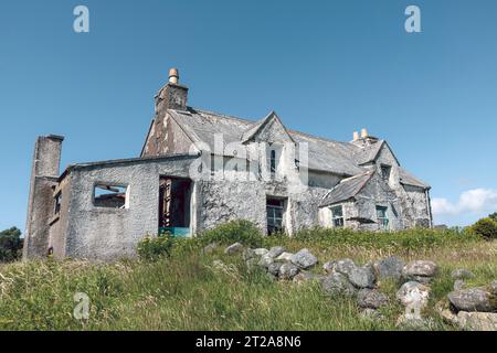 Verlassenes Haus in der Nähe von Arivruaich auf der Isle of Lewis, Schottland. Stockfoto