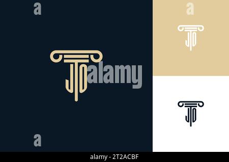 JO-Logo mit Monogramm-Initialen. Inspiration für das Anwaltslogo Stock Vektor