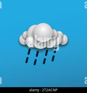 Abstraktes Wetter-Symbol Design Regenwolke mit Regentropfen in blauem Himmel Stock Vektor
