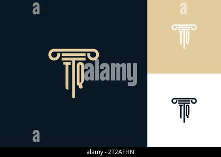 TQ-Logo mit Monogramm-Initialen. Inspiration für das Anwaltslogo Stock Vektor