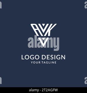 AK Triangle Monogramm Logo Design Ideen, kreatives Initial Letter Logo mit dreieckiger Form Logo Vektor Stock Vektor